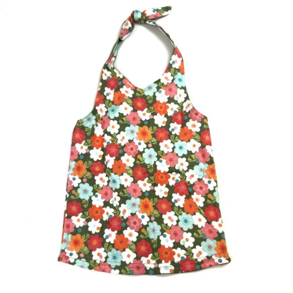 NWT Gymboree Girl Red Bike Short & Reversible Flower Halter Top Size 8 - Picture 3 of 7